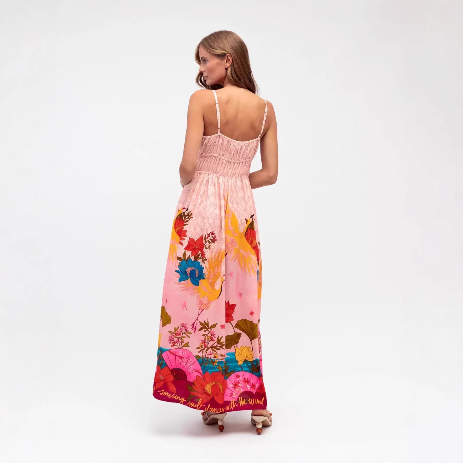 Elegant Resort-Style Linen Lace-Up Dress