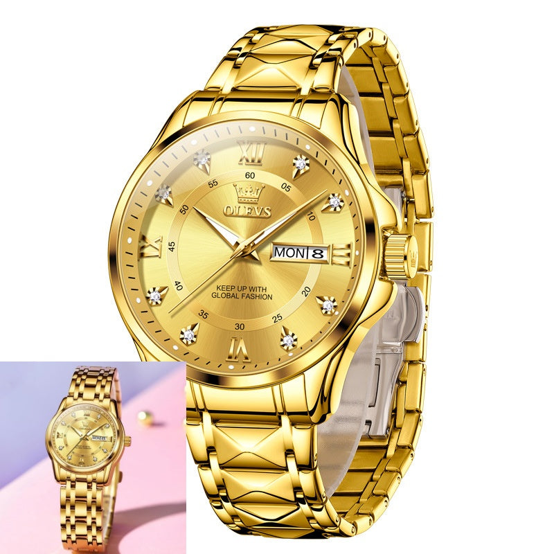 Roman Scale Fashion Calendar Quartz Watch Waterproof Ladies