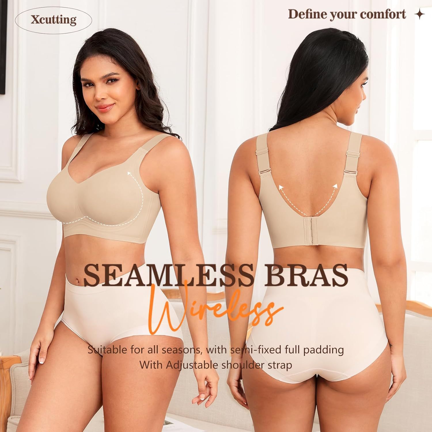 Xcutting Women Wirefree Bras For Women Full Coverage No Unde