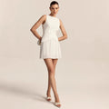 Women's Elegant Waist-Cinching Pleated Dress