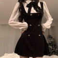 French-style Suspender Fake Two-Piece Dress For Women