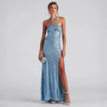 Sexy Chic Dress Sequined Halter Bodycon Evening Gown