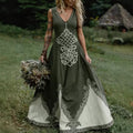 Women's V-Neck Ethnic-style Artistic Sleeveless Printed Dress