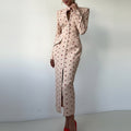 Elegant Polka Dot Button Split Bodycon Skirt