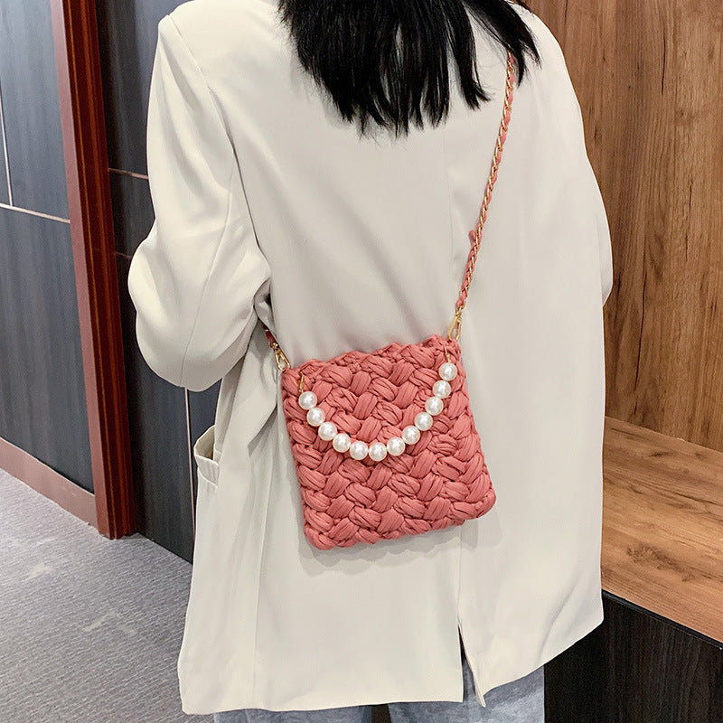 DIY Craft Kit Yarn, Crochet Hook, And Fabric Strips For Making A ShoulderCrossbody Bag