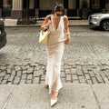 Elegant Tight-fitting Waist-cinching Sleeveless Dress With A Tie-back Detail