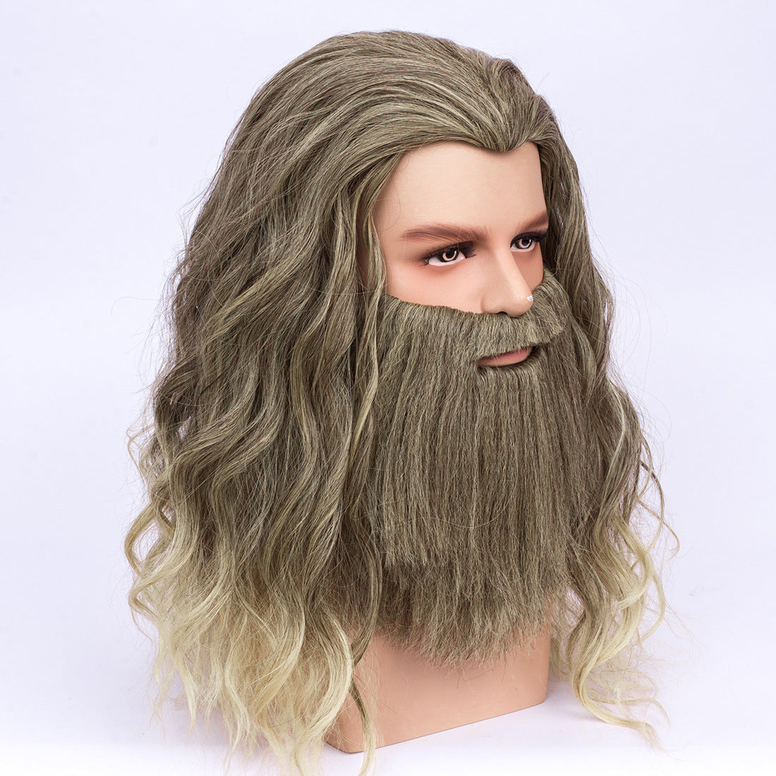 Halloween Cos High Quality Matte Temperature Silk Wig Beard