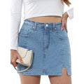 Womens Denim Skirt High-Waisted Slimming Retro Style