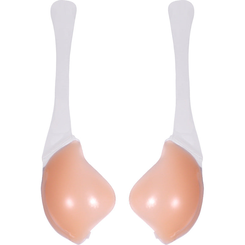 Women Silicone Sticky Bra Pushup Underwire Gathered Bras Cup A B C D Strapless Invisible Underwear for Sexy Backless Party Dress