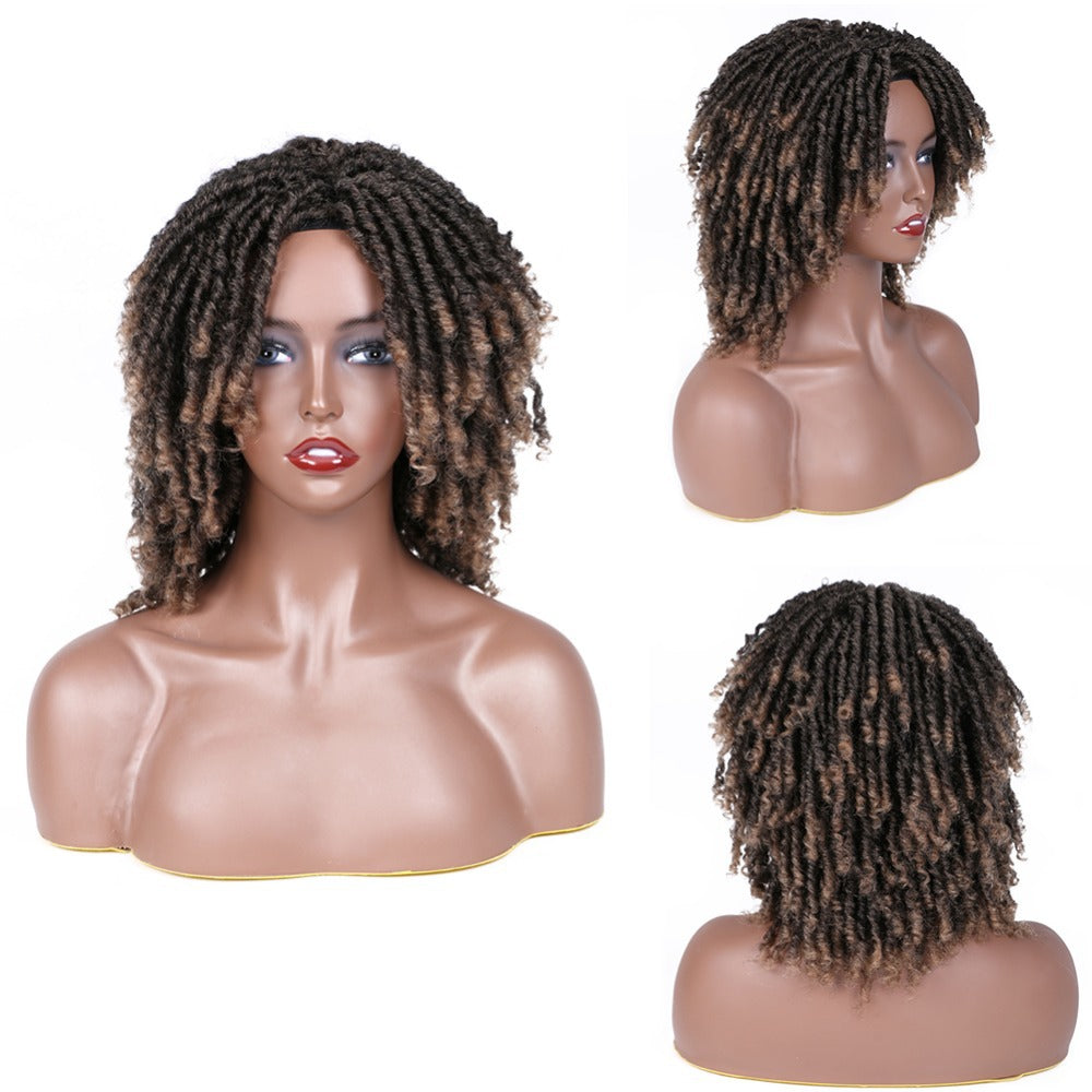 Dirty Braid Wig With Chemical Fiber Headgear