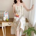 Sweet Cotton Yarn Style Mid-length Plus-size Slip NightdressLoungewear