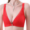 Summer New Rose Thin Bras Gathering Adjustable Underwear Big Chest Front Buckle Beautiful Back Big Size Bra