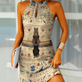 New Spun Cotton 3D Print Tank Dress Dress