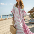 Digital-print Kaftan Maxi Dress With A Five-quarter-length Sleeve