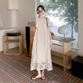 Bohemian Retro Crochet Hollow-Out Jacquard Knitted Dress Womens Summer New Loose Layering Cover-Up