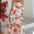 Off-shoulder Chiffon Printed Dress