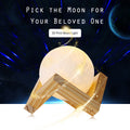 Rechargeable 3D Print Moon Lamp 2 Color Change Touch Switch