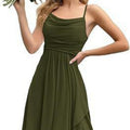 Women's Pure Color All-matching Sexy Single Strap Waist-tight Dress