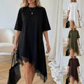 Women's Casual Solid Color Sexy Lace Trim Dress
