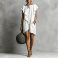Women's Casual Short-Sleeve Solid Color Dress
