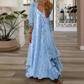 Fashionable Floral Print Slip Dress And Cardigan Two-Piece Set