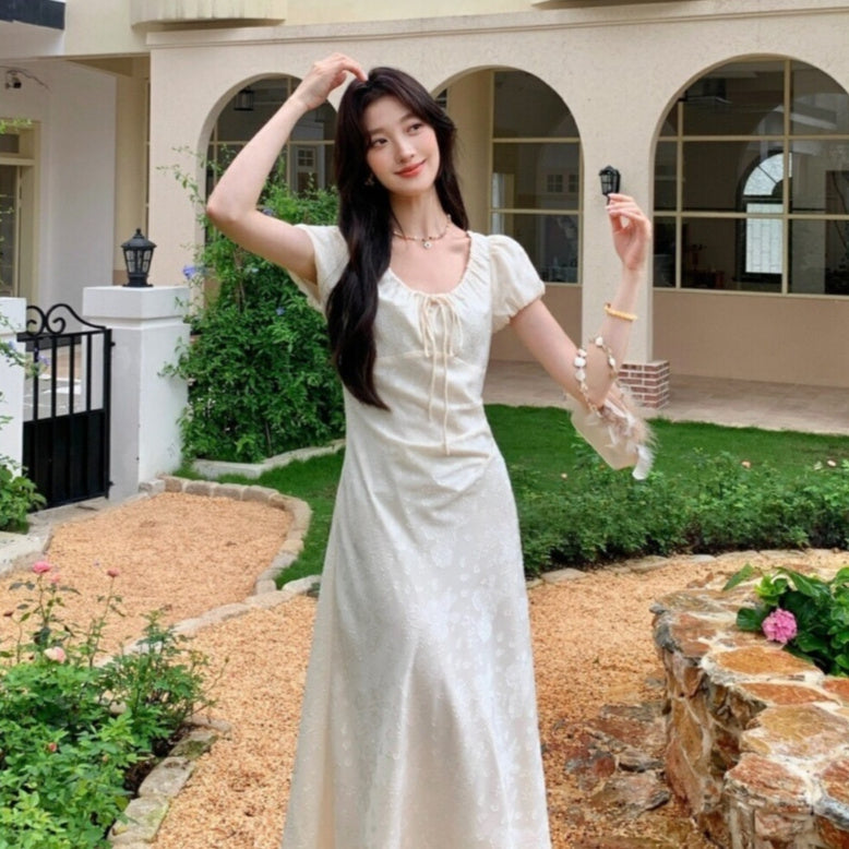 French-style Elegant Jacquard Dress For Women