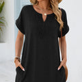 Women's Loose Short Sleeve Pocket Dress