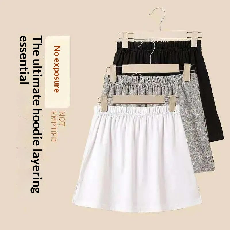 Women's Mock Two-Piece Skirt With Hoodie Hemline