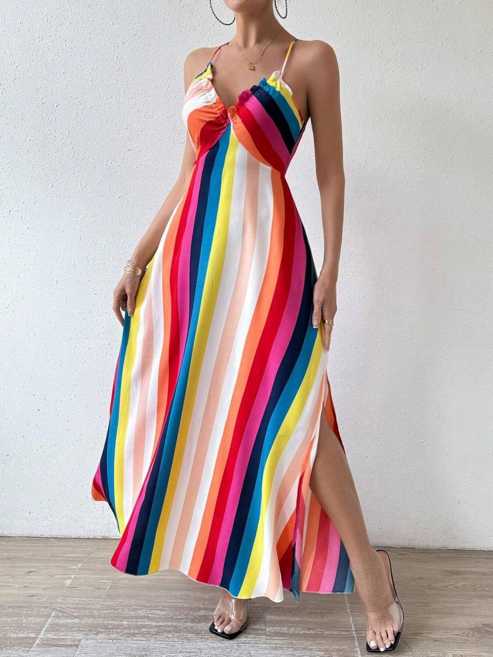 Womens Stylish Sexy Figure-hugging Slip Dress