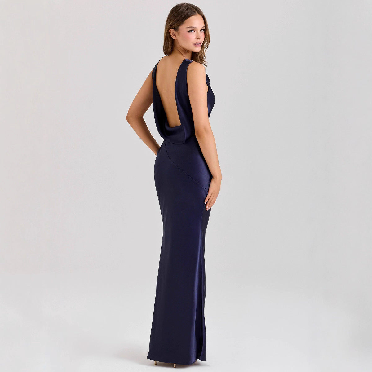 Women's Satin Slim-Fit Fashionable Casual Dress