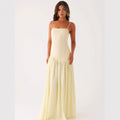 Solid-color Sleeveless Spliced Slip Dress With Slits And A Fitted Waist