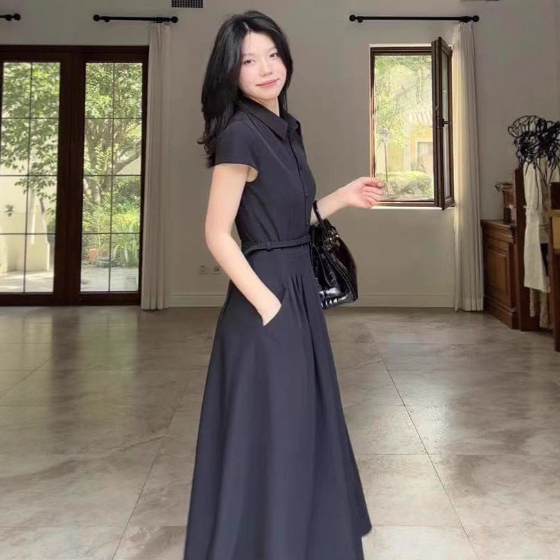 Womens Fashionable Simple Waist-Cinching Slimming Dress