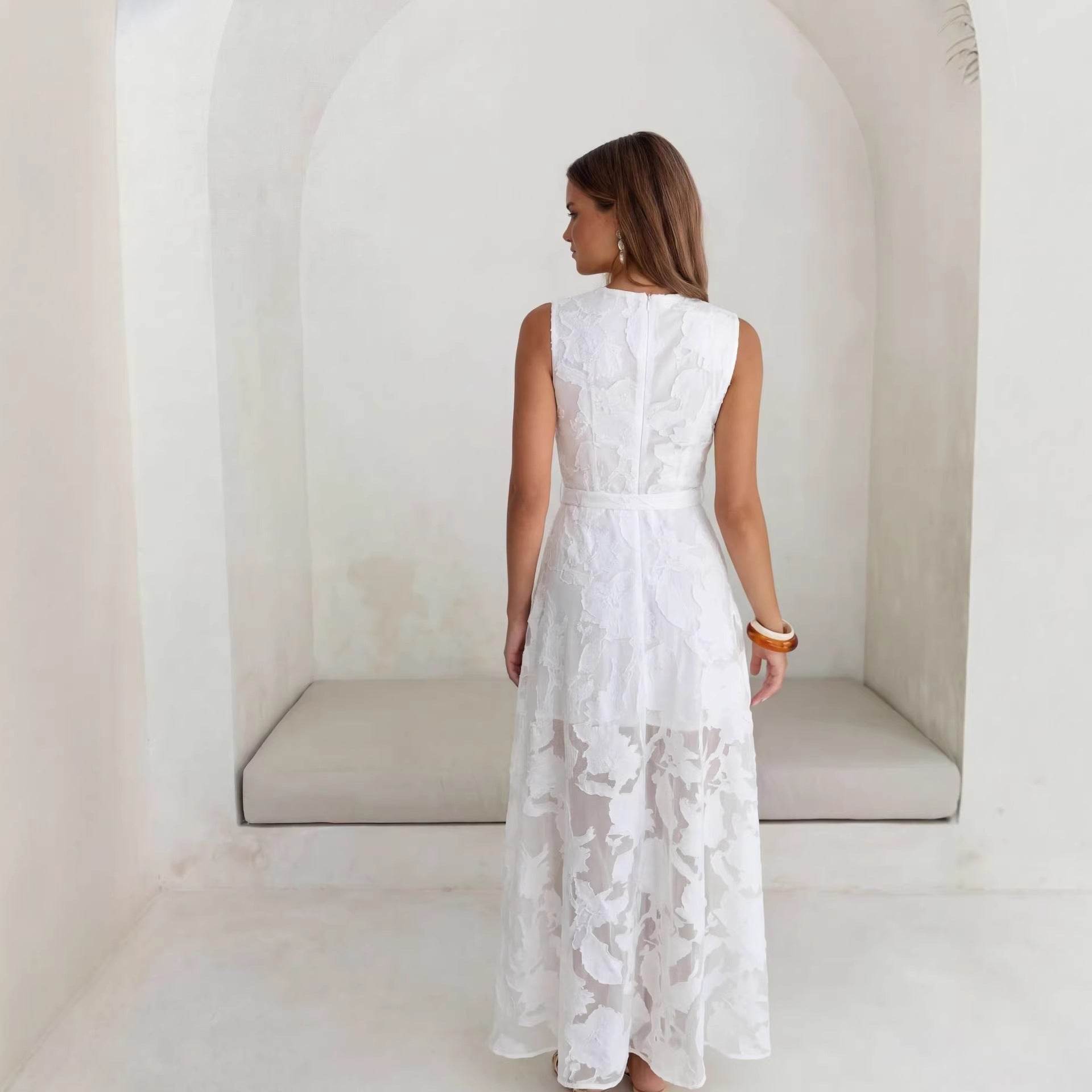 New Womens Chiffon Burnout Dress