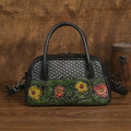 Retro Ethnic-style Full-grain Leather Shoulder Bag For Women