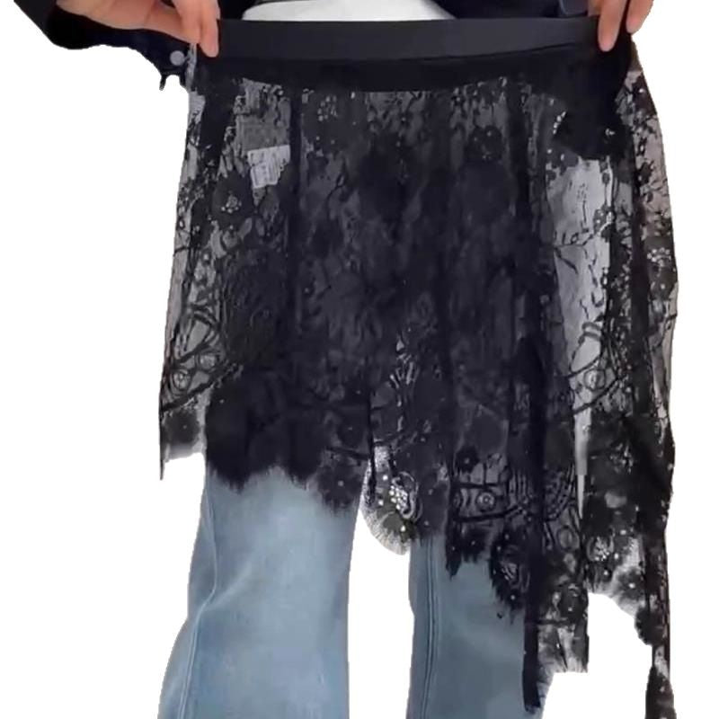 Fashionable All-Match Irregular Lace Skirt With Fly-front For Women