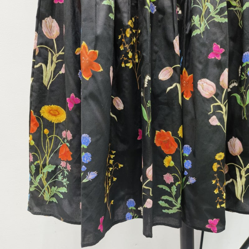 Mid-Length High-Waisted Youthful All-Match A-Line Floral Skirt