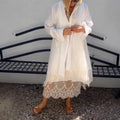 Women's Round-neck Sleeveless Hollow-out Long Dress