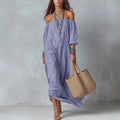 New SpringSummer Elegant Striped Loose-Fit Chic Holiday Dress For Women