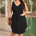 SpringSummer Plus-Size Tank Top Loose Sleeveless Womens Dress
