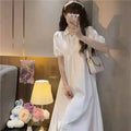 Summer New Sweet Puff Sleeve White Dress For Women