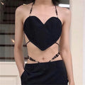 Fashion Halterneck Short Cropped Navel Love Vest