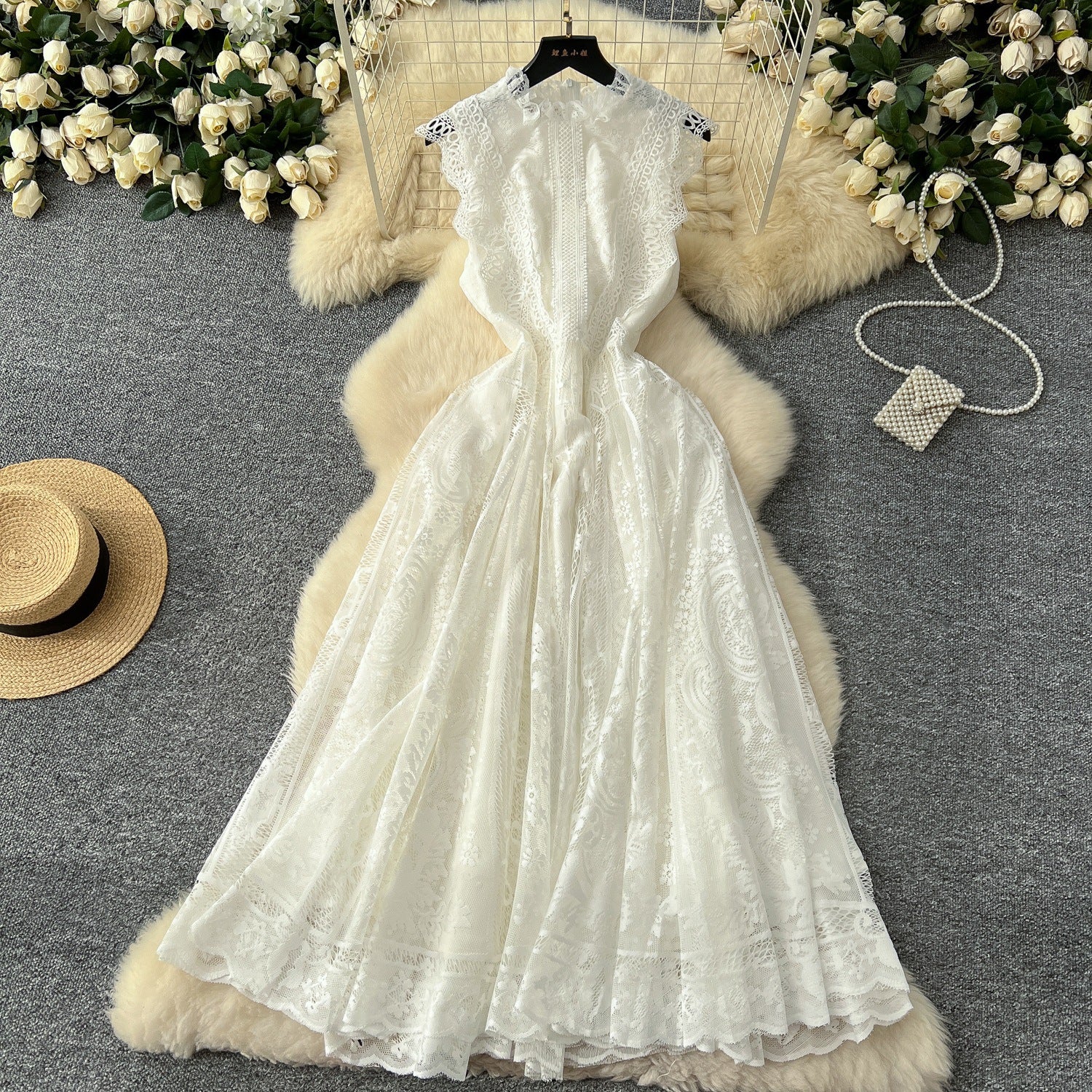 French-style Vintage Sleeveless Dress For Women