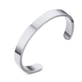 Custom Laser Engraving Smooth Stainless Steel Fine Bangle Jewelry C-shaped Bracelet