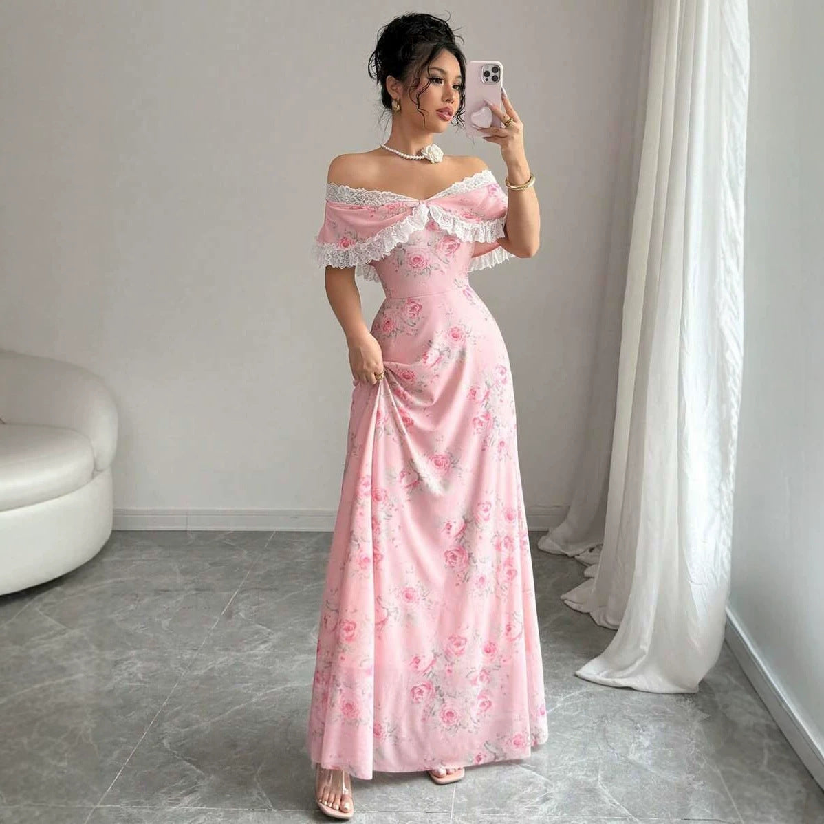 Women's Fashion Slim Floral Dress