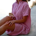 Pocket Dress With Buttons Casual Style