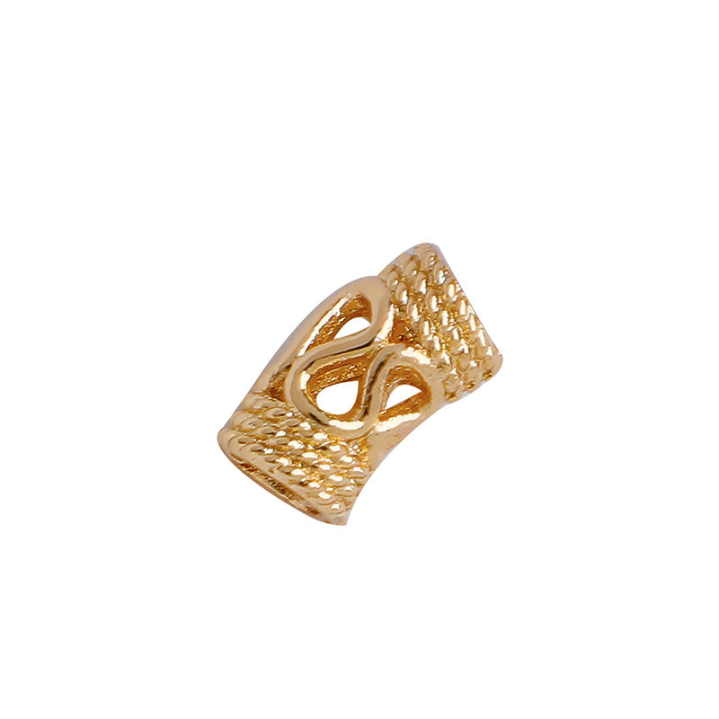14K Gold-plated Color Retention Hollow W Elbow Spacer Beads