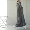Loose Casual Back Pleated Shirt-style Long-sleeve Women's Dress For Autumn And Winter