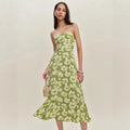 Printed Lemon Green Tea Slip Dress