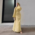 European And American Cross-Border Slimming Solid-Color Long Dress