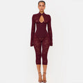 Fashionable Sexy Lace Hollow-Out Bodycon Jumpsuit Dress